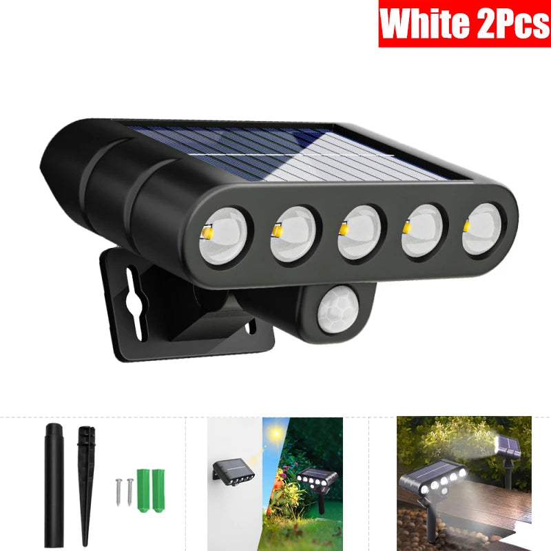 6-10 LEDs Solar Outdoor Wall Decorative Landscape Lights