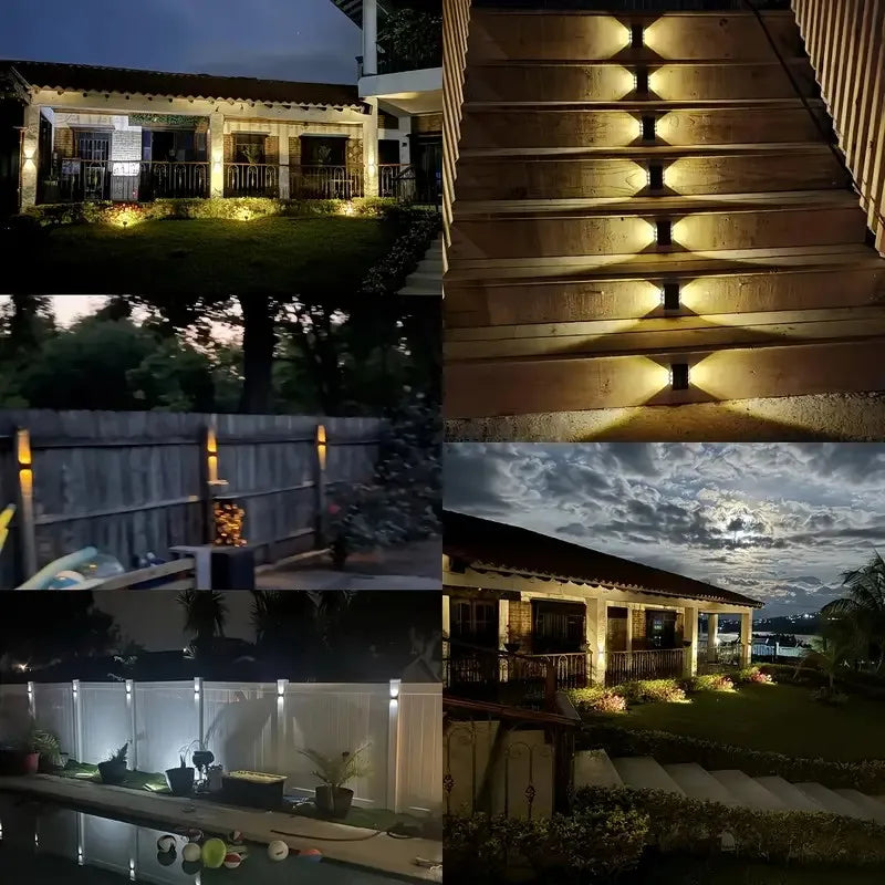 6-10 LEDs Solar Outdoor Wall Decorative Landscape Lights
