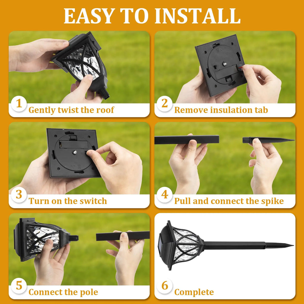 2pcs Led Solar Garden Light