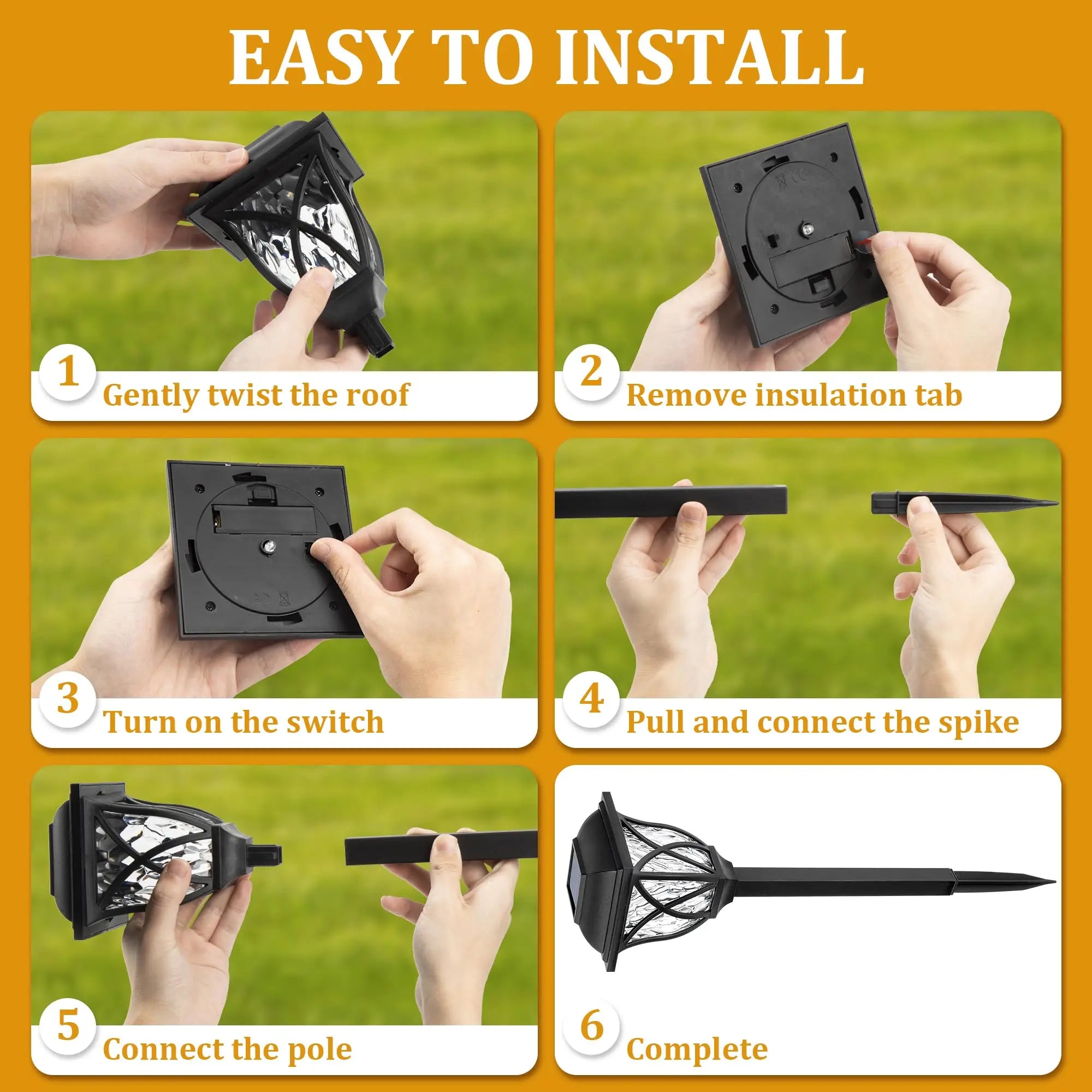 2pcs Led Solar Garden Light
