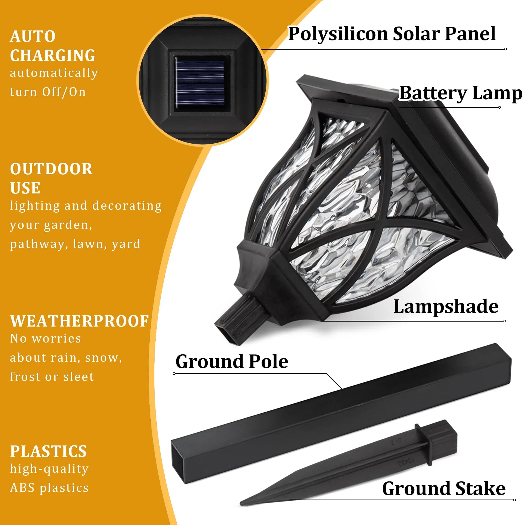 2pcs Led Solar Garden Light