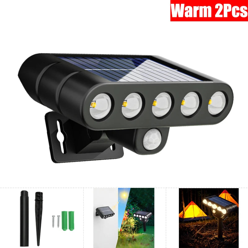 6-10 LEDs Solar Outdoor Wall Decorative Landscape Lights