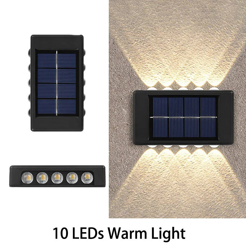 6-10 LEDs Solar Outdoor Wall Decorative Landscape Lights